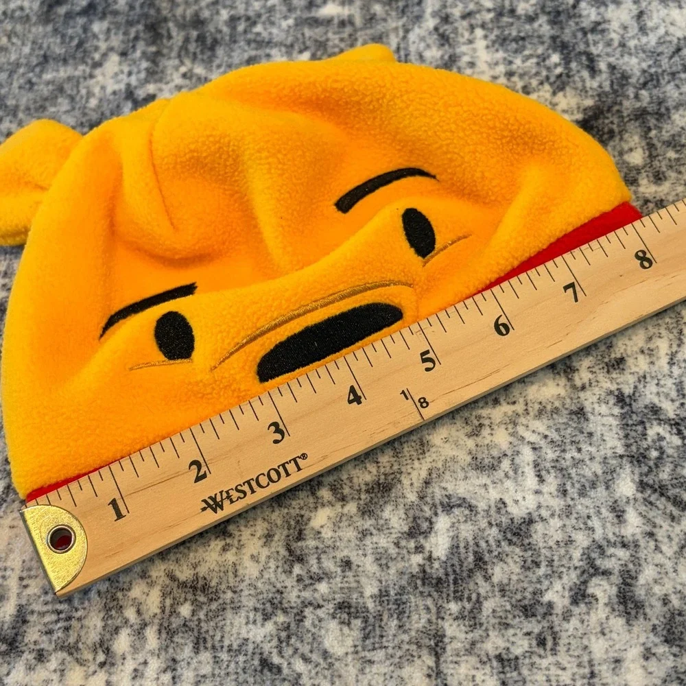 Disney Winnie the Pooh Face Ears Fleece Beanie Hat Infant One Size Yellow Winter